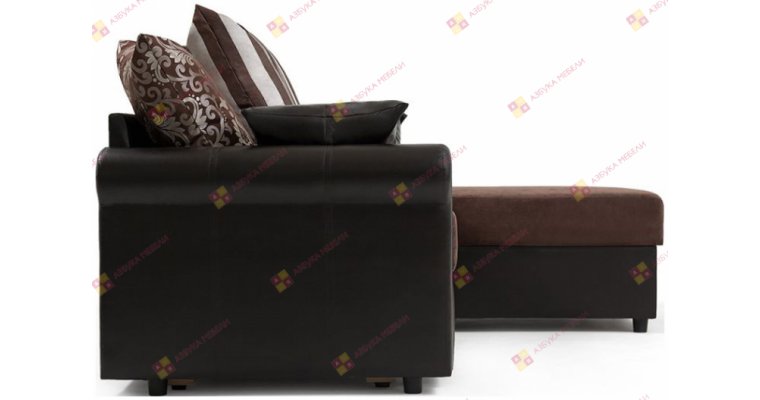 Рейн-Люкс  Страйп Темный угловой диван